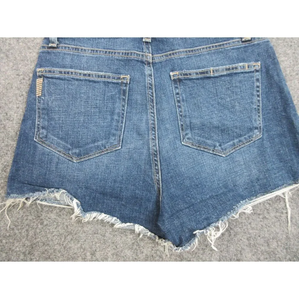 PAIGE Distressed Blue Denim Jean Shorts